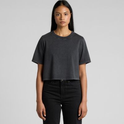 AS Colour Womens Stone Wash Heavy Crop Tee Thumbnail